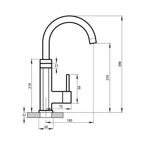 Кран для кухні проточний Qtap Elterna CRW 337