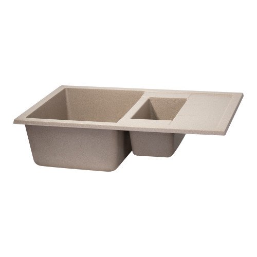 Кухонна мийка з додатковою чашею Qtap CS 7648 Beige (QT7648BEI551)