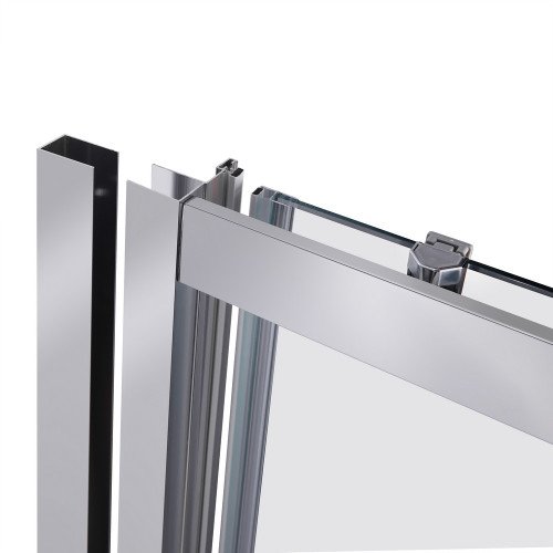 Душевая дверь в нишу Qtap Taurus CRM2014-15.C6 140-150x200 см, стекло Clear 6 мм, покрытие CalcLess