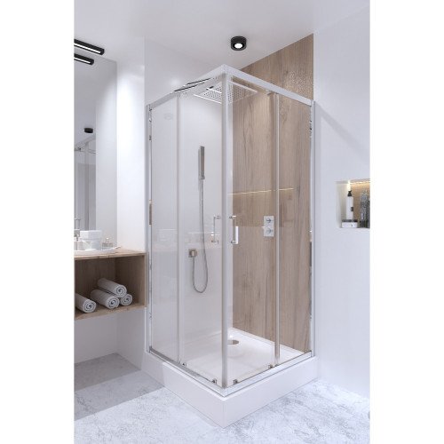 Душевая кабина Qtap Taurus CRM1099SC6 89х89 см, стекло Clear 6 мм покрытие CalcLess, без поддона