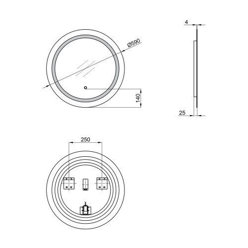 Зеркало Qtap Jay R590 с LED-подсветкой QT0778250359W