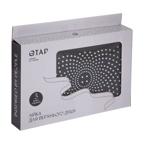 Лійка для верхнього душу Qtap Hlavova 260x180 мм прямокутна QTHLA107CRM45784 Chrome/Black