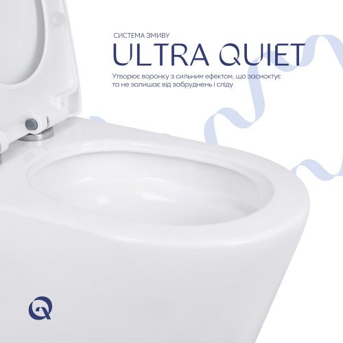 Унитаз-моноблок напольный Qtap Swan Ultra Quiet безободковый с сиденьем Soft-Close WHITE QT16226080AW