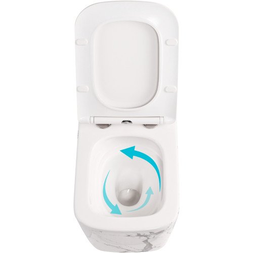 Унітаз підвісний Tern Ultra Quiet 490×365×325 мм, Marble, з сидінням Slim Duroplast / Soft-close / Quick Release QT17332303ASMR Qtap