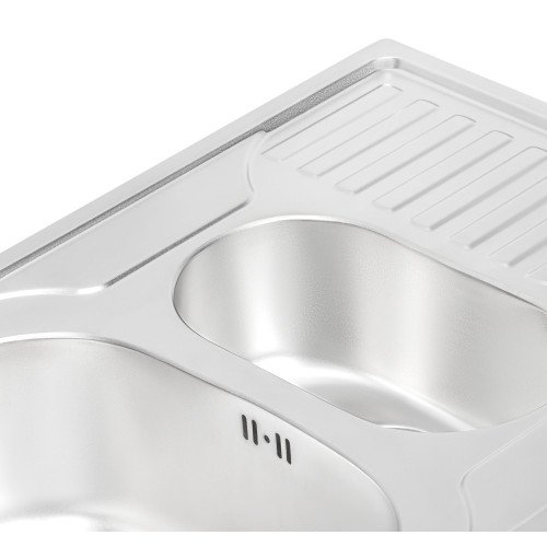 Кухонная мойка Qtap 7850-B Satin 0,8 мм (QT7850BSAT08)