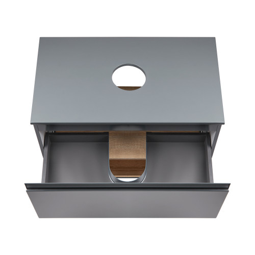 Тумба подвесная Qtap Robin 800х476х437 Graphite/Whitish oak со столешницей QT1379TPН8002GWO