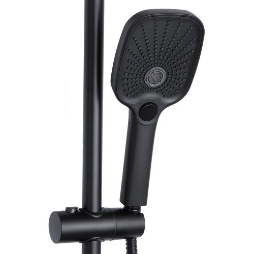 Душова система універсальна Qtap Gemini на три споживача (з виливом) QTGEM111BLM45686 Black Matt