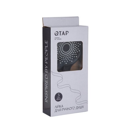 Лейка для ручного душа Qtap Rucni 120 мм округлая QTRUC125BLM45776 Black Matt