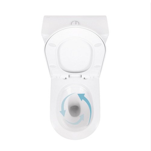 Унитаз-моноблок напольный Qtap Swan Ultra Quiet безободковый с сиденьем Soft-Close WHITE QT16226080AW