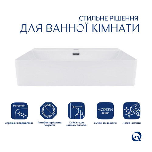 Раковина Qtap Nando LT 600х420х130 White QT12116146W