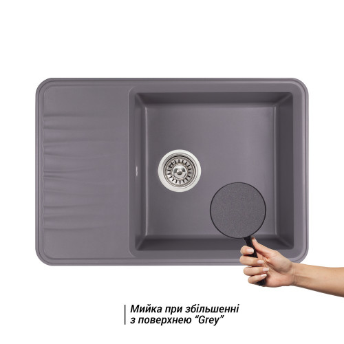 Кухонна мийка Qtap CS 7440 Grey (QT7440GRE471)