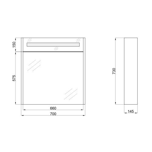 Зеркальный шкаф подвесной Qtap Robin 700х730х145 White с LED-подсветкой QT1377ZP7001W