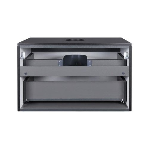Тумба QtapTern підвісна, з 2 ящиками 1000х580х500 мм Matt Black