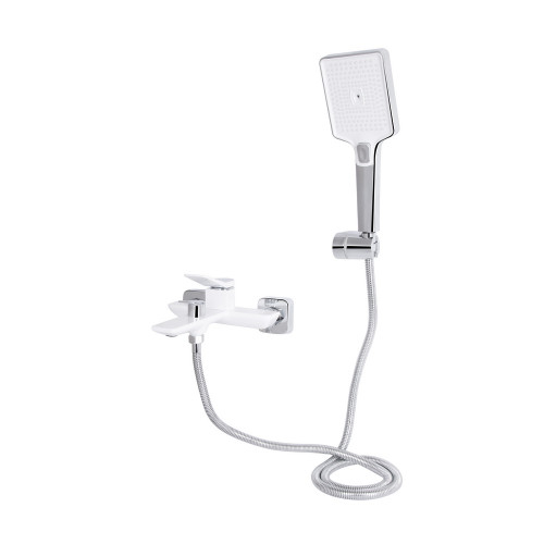 Смеситель для ванны Qtap Presto (c душевым гарнитуром) QTPRE259CRW45579 Chrome/White