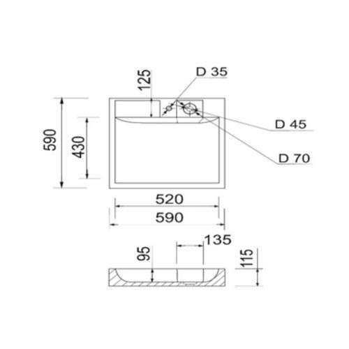 Раковина на стиральную машину Qtap Arvin 595x595x115 мм, White QTARV2365WHI48575
