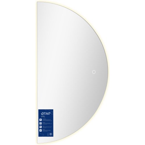 Зеркало Qtap Taurus HR1200 с LED-подсветкой Touch, с антизапотеванием, с диммером, рег. темп. цвета (3000-6500K) QTTAUHR1200