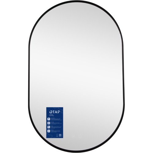 Зеркало Qtap Scorpio (SC1) с LED-подсветкой Touch, с антизапотеванием, с диммером, рег. темп. цвета (3000-6500K) Black QTSC500800