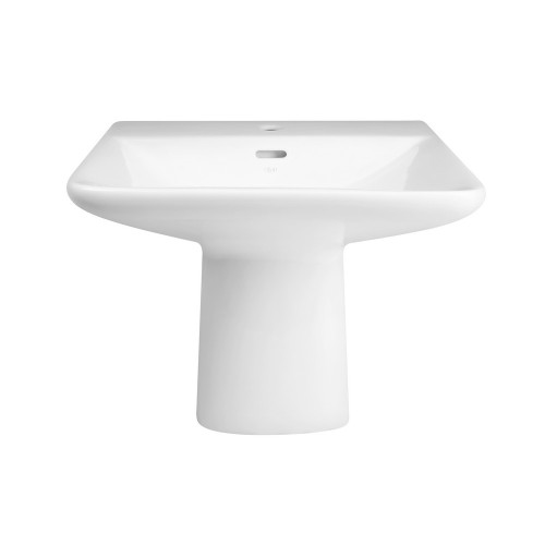 Раковина підвісна моноблок Qtap Aquarius 630х515х490 White з донним клапаном QT2111WL425W