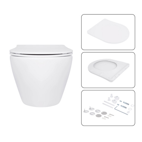 Готовое решение Qtap для ванной комнаты: подвесной унитаз Jay Ultra Quiet 520x360x320 + комплект инсталляции Nest 4 в 1 (квадратная клавиша Chrome)