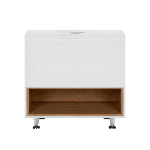 Тумба напольная Qtap Robin 700х616х437 White/Whitish oak со столешницей QT1380TNН7001WWO