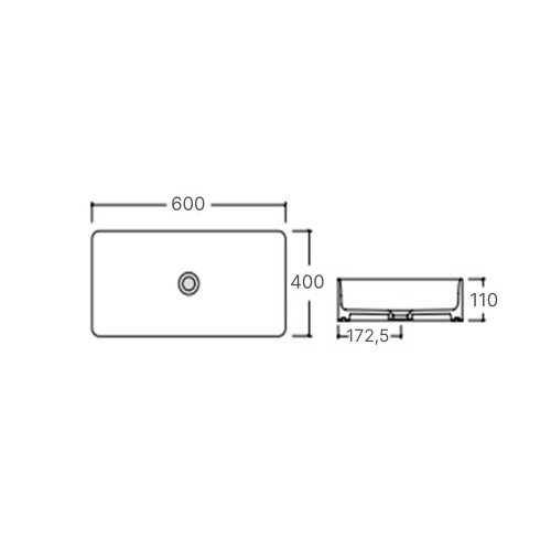 Раковина-чаша Qtap Tern 600x400x110 White з донним клапаном QT17112174W