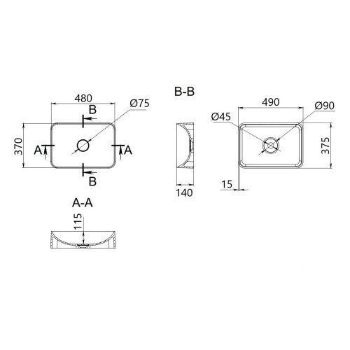 Раковина-чаша Qtap Tern 480х370х135 White QT17116069W