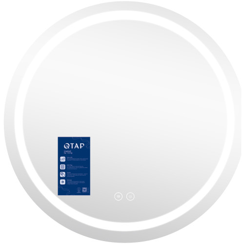 Зеркало Qtap Mideya (MI6) R700 с LED-подсветкой Touch, с антизапотеванием, диммером, рег. яркости QT2078NCR7070W