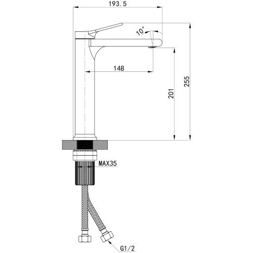 Змішувач для раковини високий Qtap Arvin  QTARV269CRM48639 Chrome