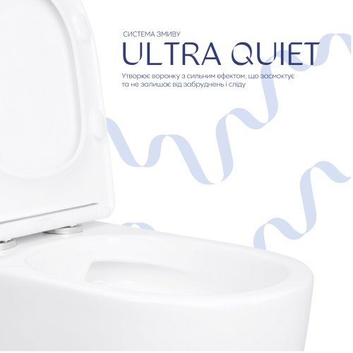 Унитаз напольный Qtap Evia Ultra Quiet 630×350×795 мм с сиденьем Soft-close, White QTEVI27W49258