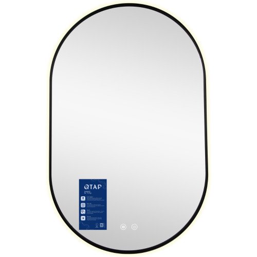 Зеркало Qtap Scorpio (SC1) с LED-подсветкой Touch, с антизапотеванием, с диммером, рег. темп. цвета (3000-6500K) Black QTSC500800