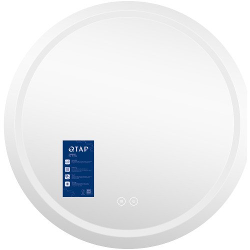 Зеркало Qtap Mideya (MI6) R900 с LED-подсветкой Touch, с антизапотеванием, диммером, рег. яркости QT2078NCR9090W