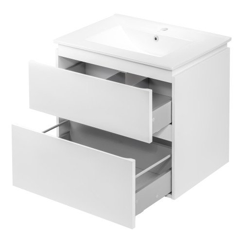 Комплект Qtap Albatross 710х725х460 White тумба підвісна + раковина урізна  QT0172TP700D3070CW