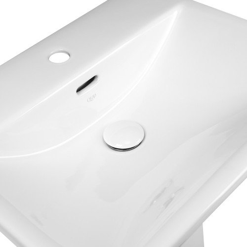 Раковина підвісна моноблок Qtap Aquarius 630х515х490 White з донним клапаном QT2111WL425W