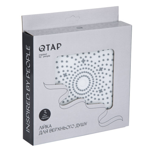 Лейка для верхнего душа Qtap Hlavova D 230 мм округлая QTHLA107CRM45787 Chrome/White