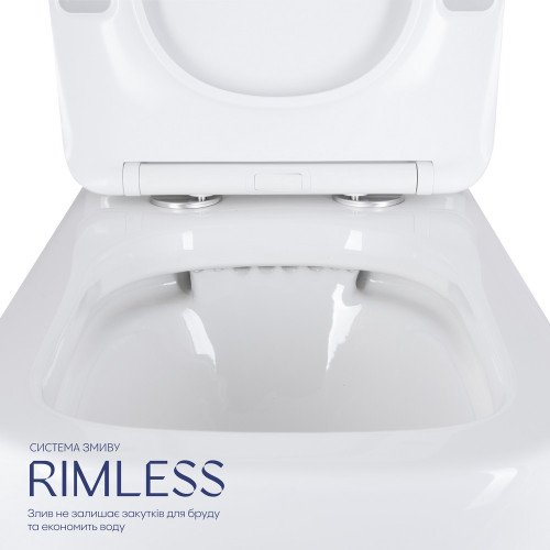 Унітаз підлоговий Qtap Stenava Rimless безобідковий з сидінням Soft-close WHITE QT27228303W