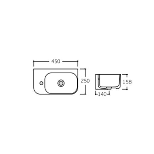 Раковина Qtap Tern 450х250х158 White QT1711H02RW