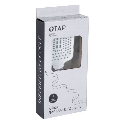 Лейка для ручного душа Qtap Rucni 245x95 мм прямоугольная QTRUC125CRM45779 Chrome/White
