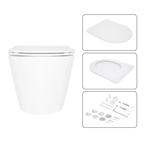 Готовое решение Qtap для ванной комнаты: подвесной унитаз Swan Ultra Quiet 520×360×320 + комплект инсталляции Nest 4 в 1 (квадратная клавиша Chrome)