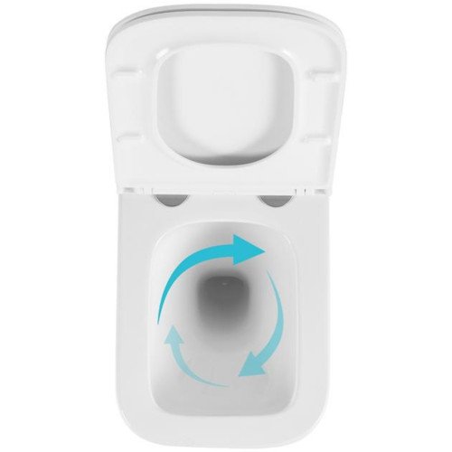 Готовое решение Qtap для ванной комнаты: подвесной унитаз Gemini Ultra Quiet 485×340×350 + комплект инсталляции Nest 4 в 1 (квадратная клавиша Satin)