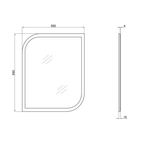 Зеркало Qtap Scorpio 550х695 QT147850702G