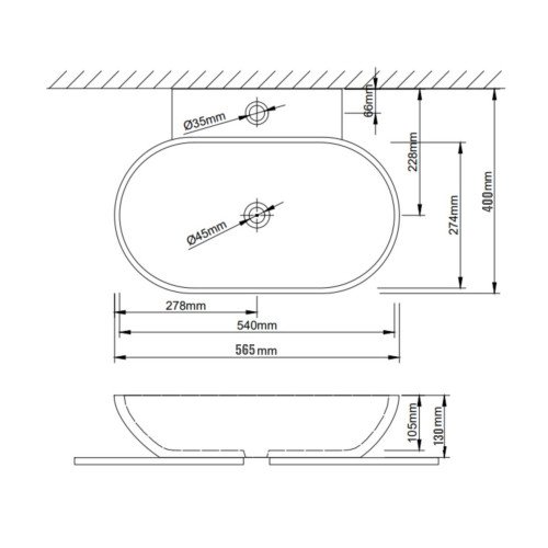 Раковина Qtap Cardinal 565х400х130 White QT0411K177WN