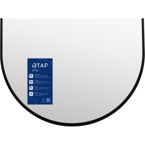 Зеркало Qtap Scorpio (SC1) с LED-подсветкой Touch, с антизапотеванием, с диммером, рег. темп. цвета (3000-6500K) Black QTSC500900