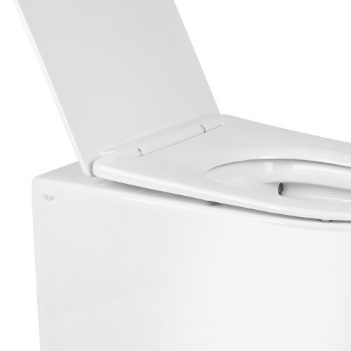 Набір Qtap змивний бачок з панеллю змиву Nest (QT0122490S4Q1 + QT0111M08V1384W) + унітаз з сидінням Swan QT16223178W