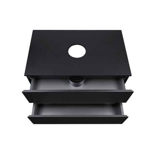 Тумба подвесная Qtap Tern 800х476х469 Matt black со столешницей QT1779TPL802MB