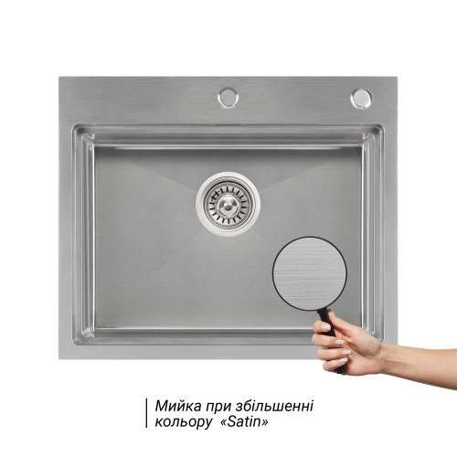 Набір 3 в 1 Qtap кухонна мийка DH6050 3.0/1.2 мм Satin + сушарка + дозатор для миючого засобу