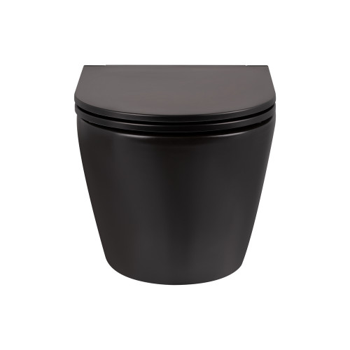 Унитаз подвесной Qtap Robin безободковый с сиденьем Slim Soft-close QT1333046ERMB