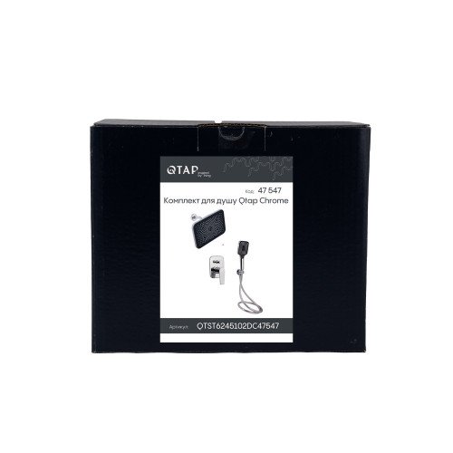 Комплект для душа Qtap Stenava Chrome: Смеситель QTST6245102DC + Лейки (QTRUC125CRM45954,QTHLA107CRM45784) + Шланг QTHADPVC200C + QTCRMBH130