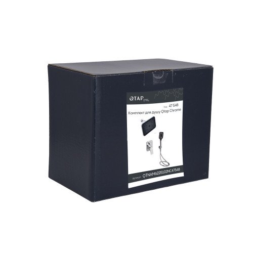 Комплект для душа Qtap Namesti Chrome: Смеситель QTNAM6225102NC + Лейки (QTRUC125CRM45954,QTHLA107CRM45784) + Шланг QTHADPVC200C + QTCRMBH130