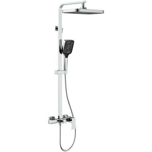 Душевая система для кабины Qtap Capricorn на три потребителя (с изливом) 53103KNC Chrome