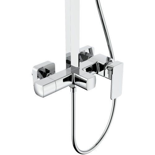 Душевая система для кабины Qtap Capricorn на три потребителя (с изливом) 53103KNC Chrome